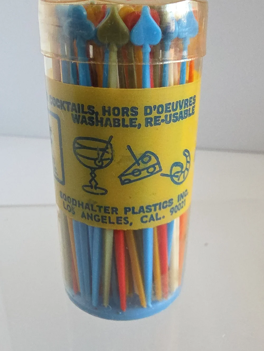 Vintage 60s 4-Aces Plastic Party Picks MCM Card Suit Cocktail Skewers 130 Count